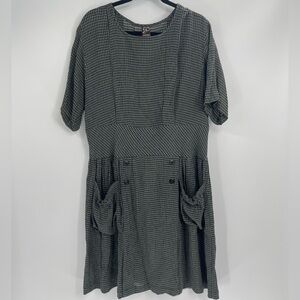 PATINA MILLINERY Los Angeles Vintage 80s Lag And Look Rayon Tercel Dress Size Xs